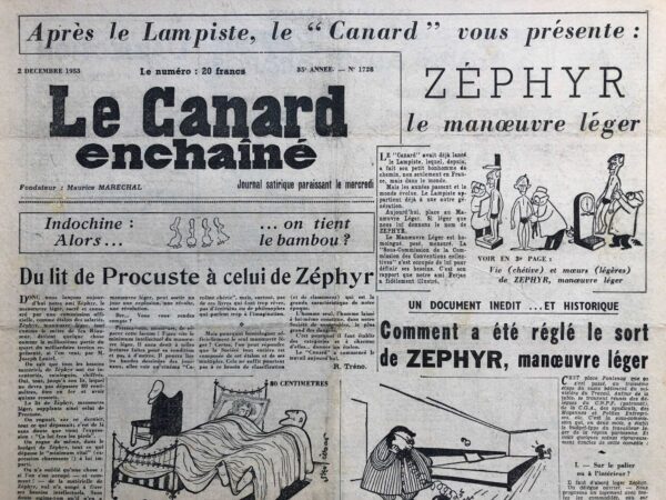 N° 1728 du Canard Enchaîné -  2 Décembre 1953