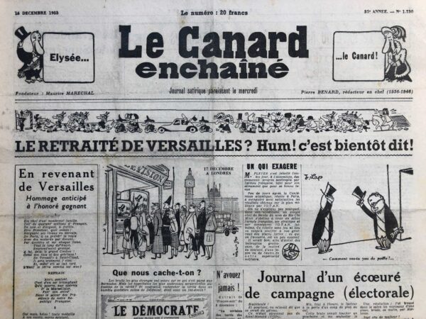 N° 1730 du Canard Enchaîné -  16 Décembre 1953