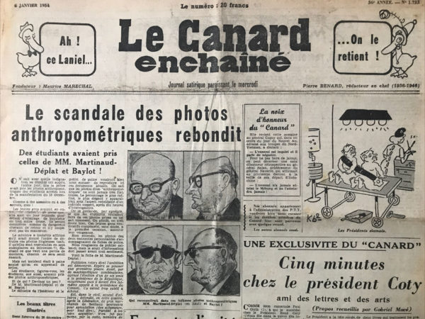 N° 1733 du Canard Enchaîné -  6 Janvier 1954
