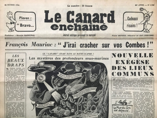 N° 1740 du Canard Enchaîné -  24 Février 1954