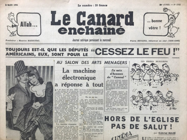 N° 1741 du Canard Enchaîné -  3 Mars 1954