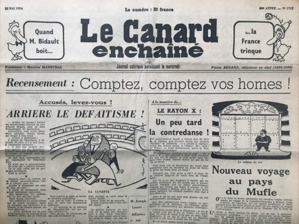 N° 1751 du Canard Enchaîné -  12 Mai 1954