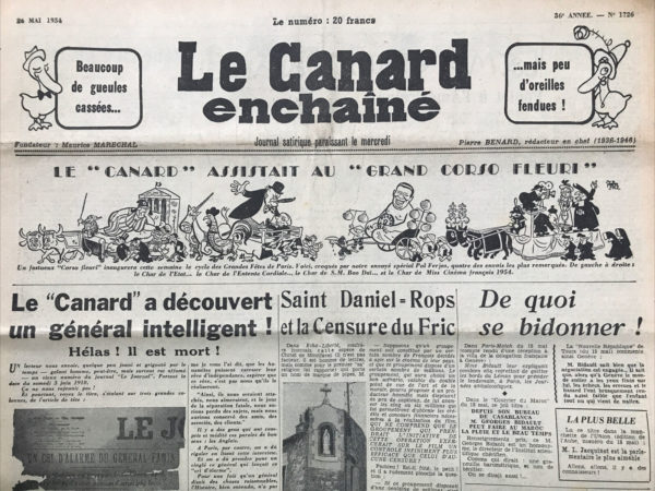 N° 1753 du Canard Enchaîné -  26 Mai 1954