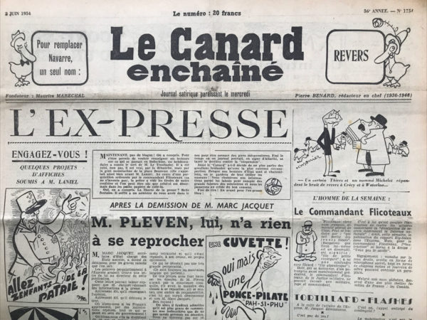 N° 1754 du Canard Enchaîné -  2 Juin 1954