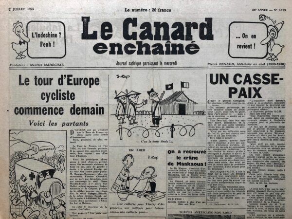 N° 1759 du Canard Enchaîné -  7 Juillet 1954