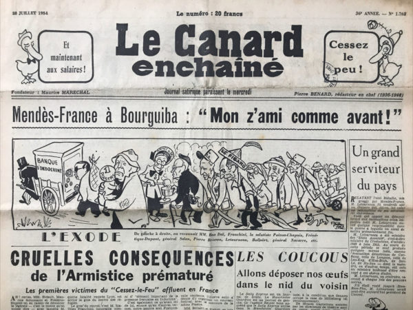 N° 1762 du Canard Enchaîné -  28 Juillet 1954