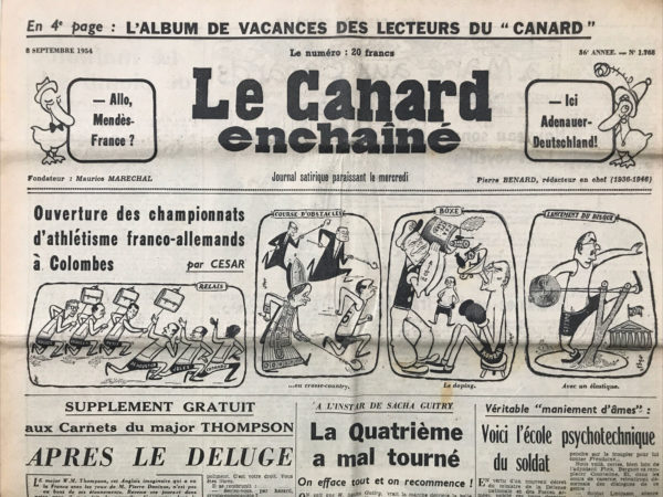 N° 1768 du Canard Enchaîné -  8 Septembre 1954
