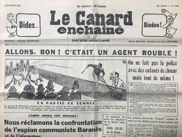 N° 1772 du Canard Enchaîné -  6 Octobre 1954