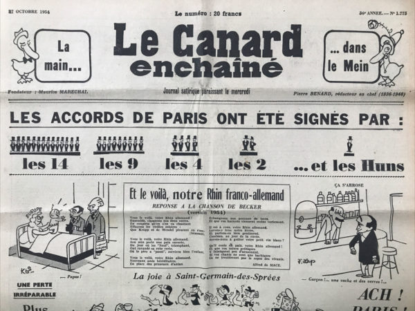 N° 1775 du Canard Enchaîné -  27 Octobre 1954