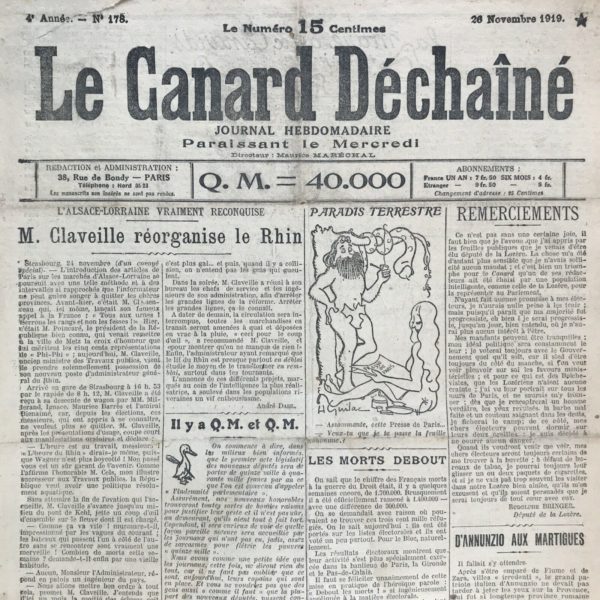 N° 178 du Canard Enchaîné -  26 Novembre 1919