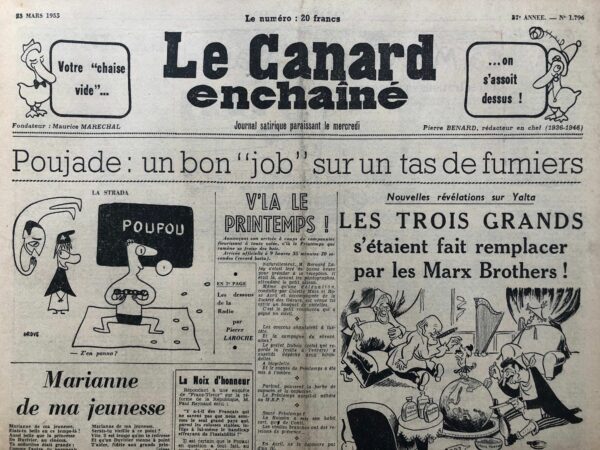 N° 1796 du Canard Enchaîné -  23 Mars 1955