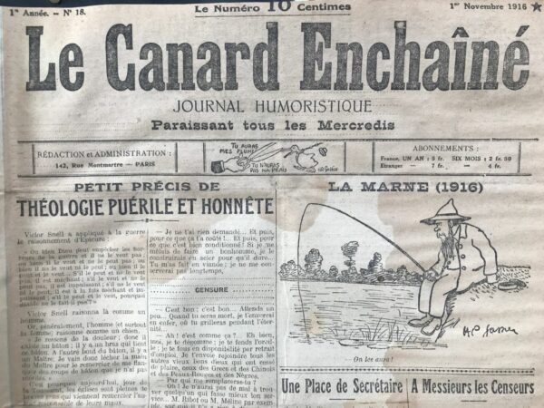 N° 18 du Canard Enchaîné -  1 Novembre 1916
