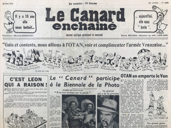 N° 1803 du Canard Enchaîné -  11 Mai 1955