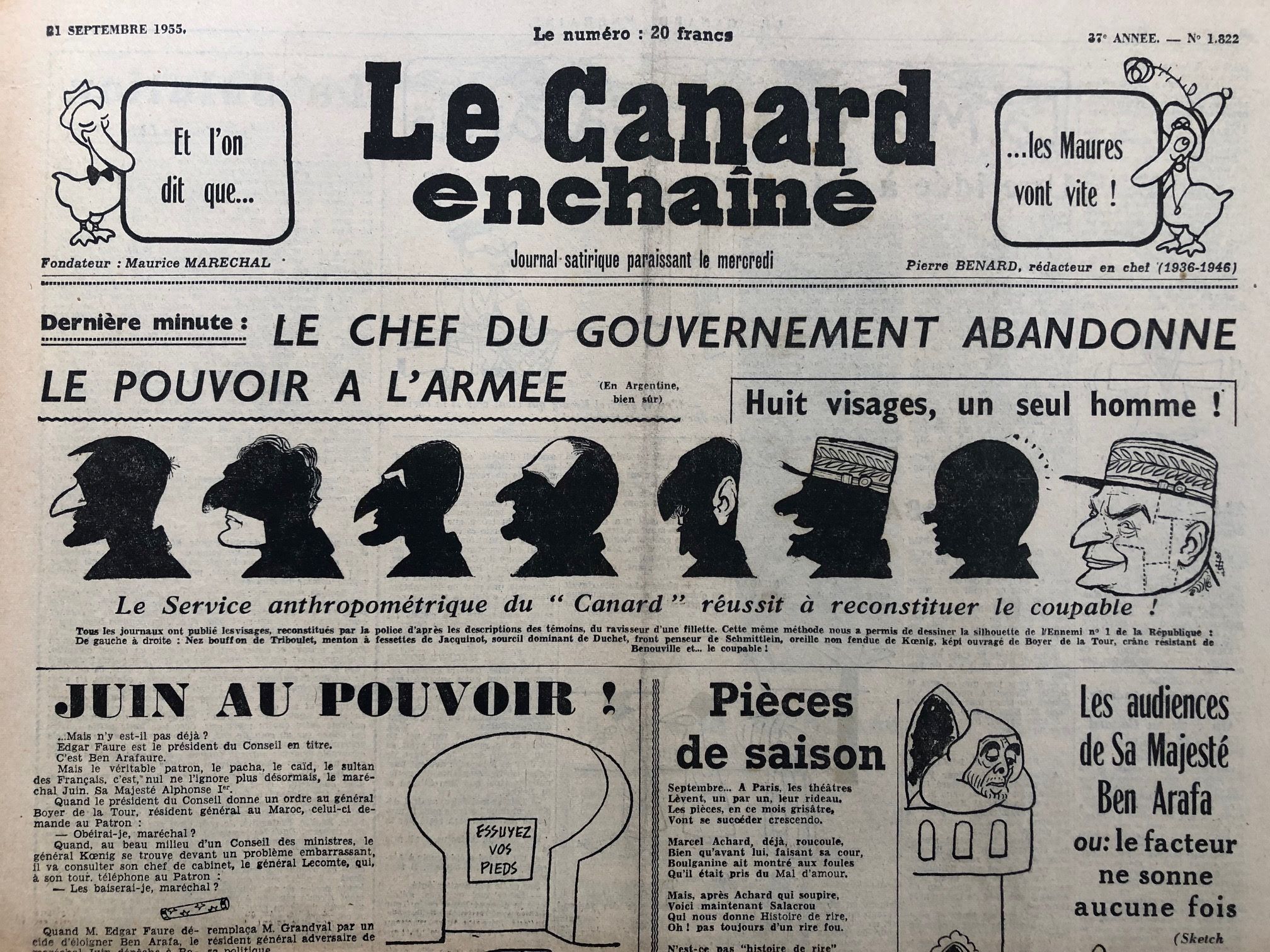 Couac ! | Acheter un Canard | Vente d'Anciens Journaux du Canard Enchaîné. Des Journaux Satiriques de Collection, Historiques & Authentiques de 1916 à 2004 ! | 1822 1