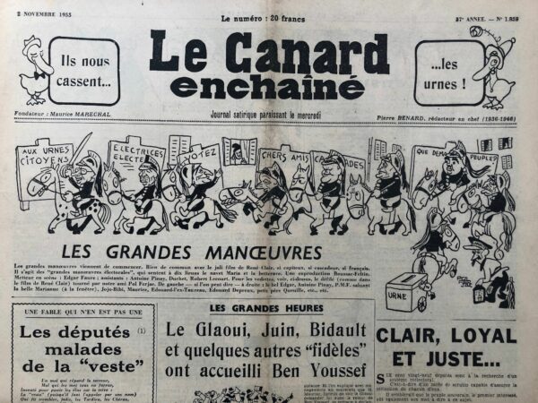 N° 1828 du Canard Enchaîné -  2 Novembre 1955