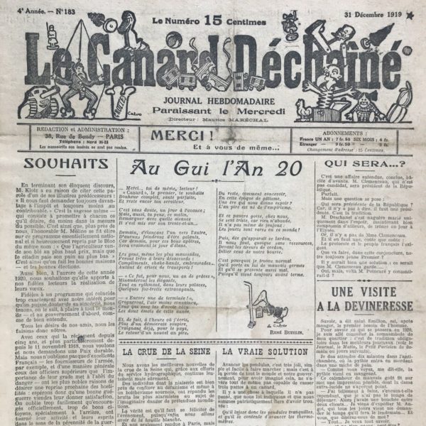 N° 183 du Canard Enchaîné -  31 Décembre 1919