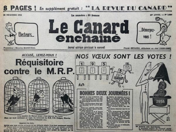 N° 1836 du Canard Enchaîné -  28 Décembre 1955