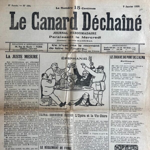 N° 184 du Canard Enchaîné -  7 Janvier 1920