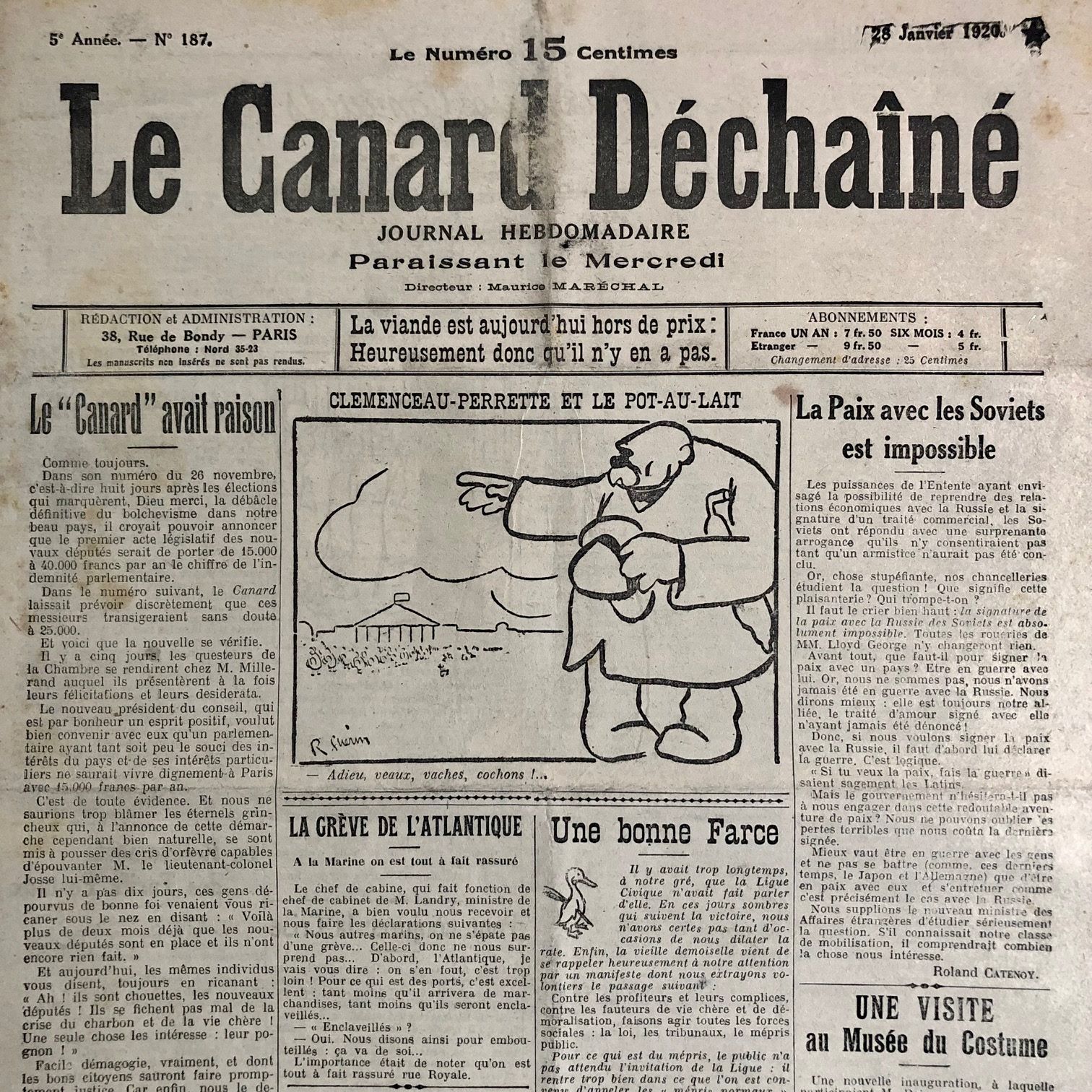 Couac ! | Acheter un Canard | Vente d'Anciens Journaux du Canard Enchaîné. Des Journaux Satiriques de Collection, Historiques & Authentiques de 1916 à 2005 ! | 187 2