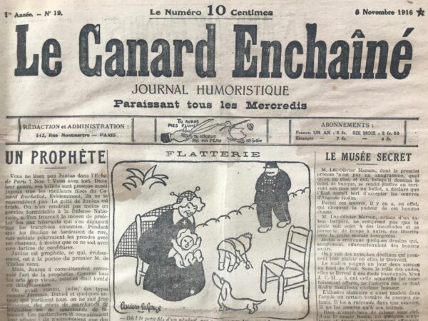 N° 19 du Canard Enchaîné -  8 Novembre 1916