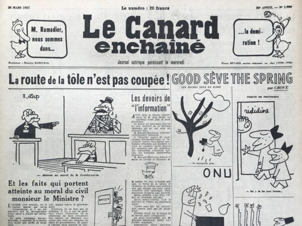 N° 1900 du Canard Enchaîné -  20 Mars 1957