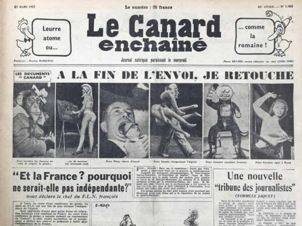 N° 1901 du Canard Enchaîné -  27 Mars 1957