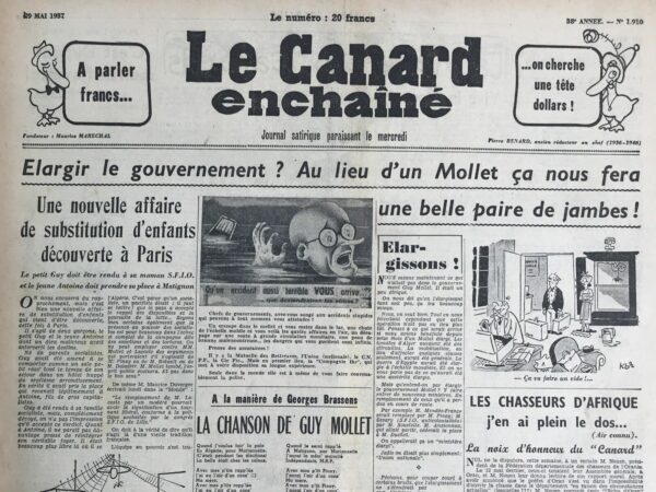 N° 1910 du Canard Enchaîné -  29 Mai 1957
