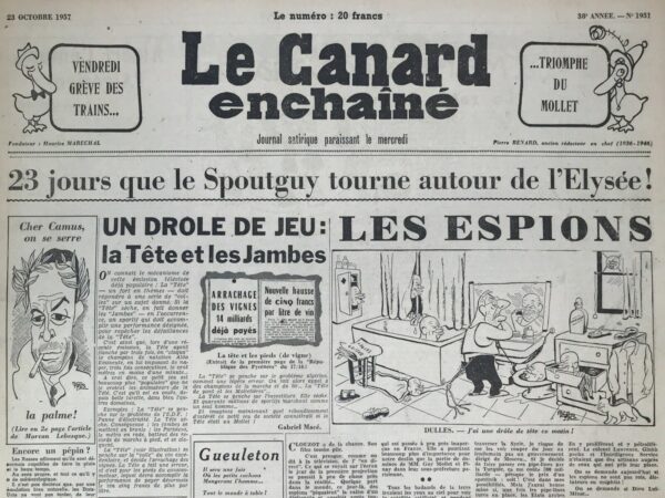 N° 1931 du Canard Enchaîné -  23 Octobre 1957