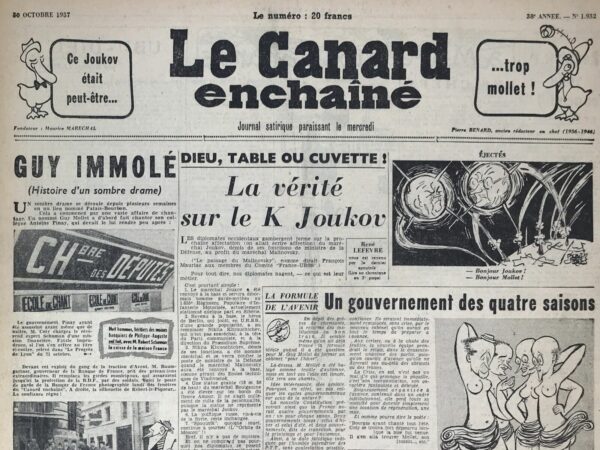 N° 1932 du Canard Enchaîné -  30 Octobre 1957