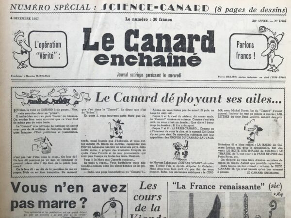 N° 1937 du Canard Enchaîné -  4 Décembre 1957