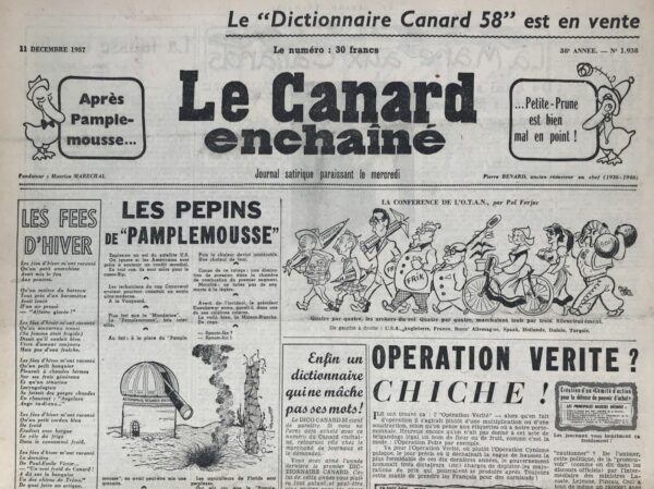 N° 1938 du Canard Enchaîné -  11 Décembre 1957