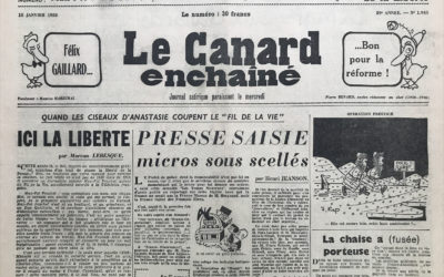 N° 1943 du Canard Enchaîné –  15 Janvier 1958