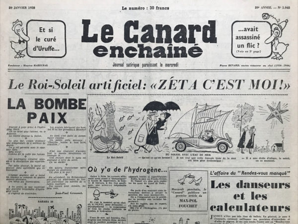 N° 1945 du Canard Enchaîné -  29 Janvier 1958