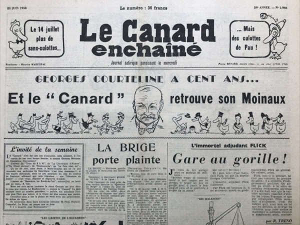 N° 1966 du Canard Enchaîné -  25 Juin 1958