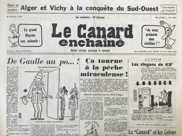 N° 1967 du Canard Enchaîné -  2 Juillet 1958