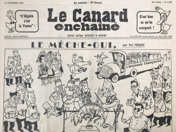 N° 1978 du Canard Enchaîné -  17 Septembre 1958