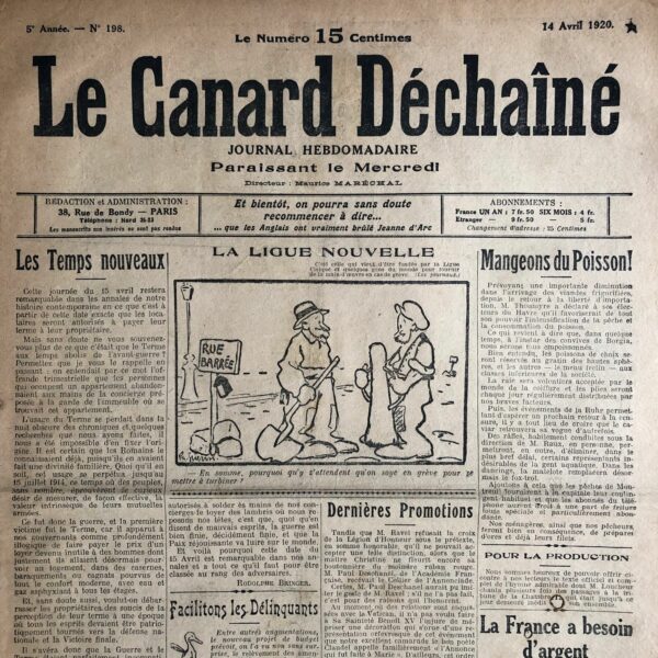 N° 198 du Canard Enchaîné -  14 Avril 1920