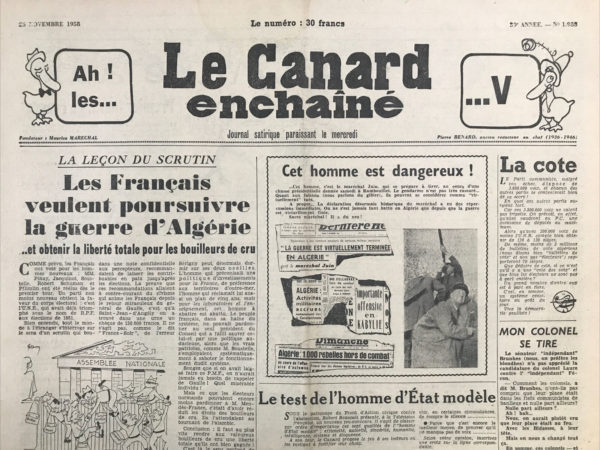 N° 1988 du Canard Enchaîné -  26 Novembre 1958