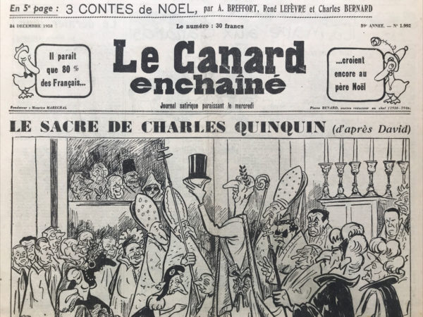 N° 1992 du Canard Enchaîné -  24 Décembre 1958