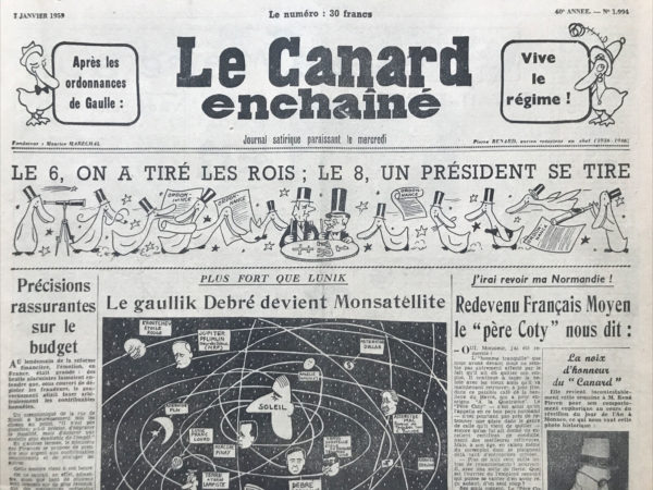 N° 1994 du Canard Enchaîné -  7 Janvier 1959