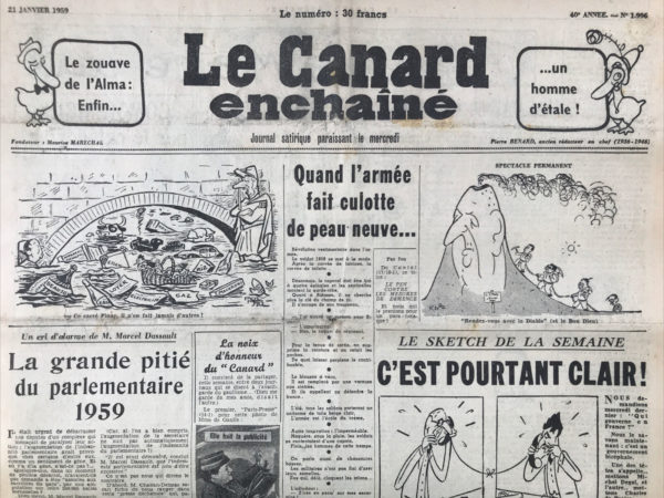 N° 1996 du Canard Enchaîné -  21 Janvier 1959