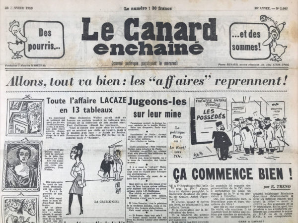 N° 1997 du Canard Enchaîné -  28 Janvier 1959