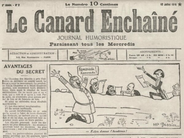 N° 2 du Canard Enchaîné -  12 Juillet 1916