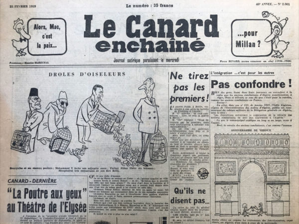 N° 2001 du Canard Enchaîné -  25 Février 1959