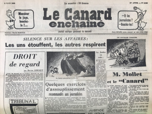 N° 2002 du Canard Enchaîné -  4 Mars 1959