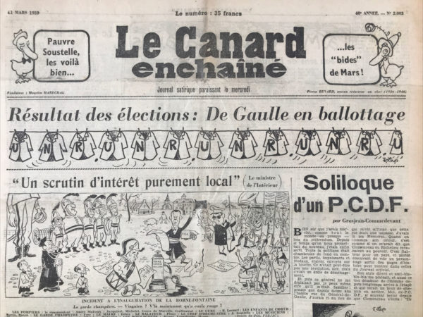 N° 2003 du Canard Enchaîné -  11 Mars 1959