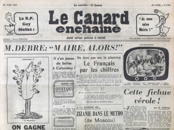 N° 2004 du Canard Enchaîné -  18 Mars 1959