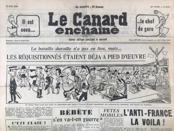 N° 2017 du Canard Enchaîné -  17 Juin 1959