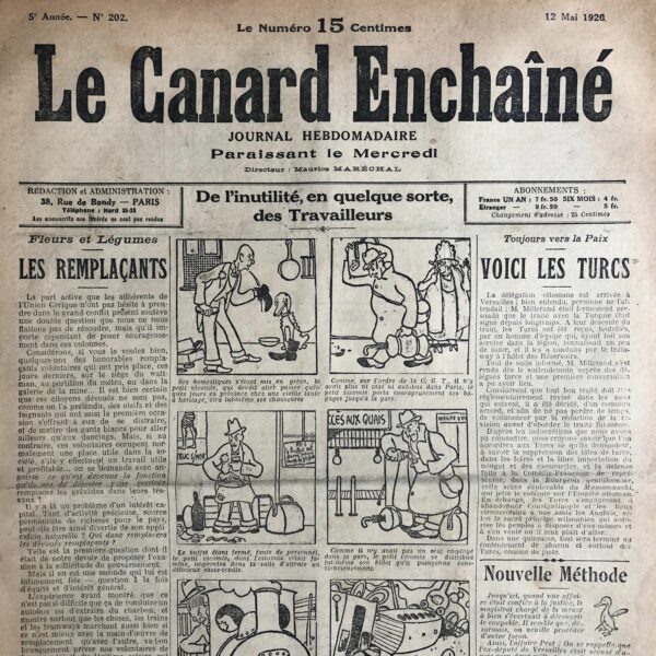 N° 202 du Canard Enchaîné -  12 Mai 1920