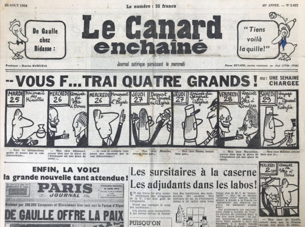 N° 2027 du Canard Enchaîné -  26 Août 1959